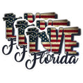 (3 Pack) Love Florida Decals - American Flag Decal - Laptop Decal - 3 Inches On Longest Side - Easy Peel & Apply - Made in USA - 3MCS0300