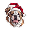 (2 Pack) Santa Bulldog Magnets - Christmas Dog Lover Decor - Festive Animal Fridge Art - 5 Inches On Longest Side - Thick Durable Magnet - Made in USA - MAG29097