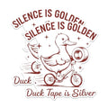 (2 Pack) Silence is Golden Stickers - Duck Tape is Silver Stickers - Funny Duck Stickers - 5" On Longest Side - Sticks to Any Smooth Flat Surface - Made in USA - BMCS2878