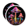 (2 Pack) Psychedelic Mushroom Stickers - Trippy Fungus Decor - Vibrant Forest Art - 5" On Longest Side - Sticks to Smooth Flat Surfaces - Made in USA - BMCS6535