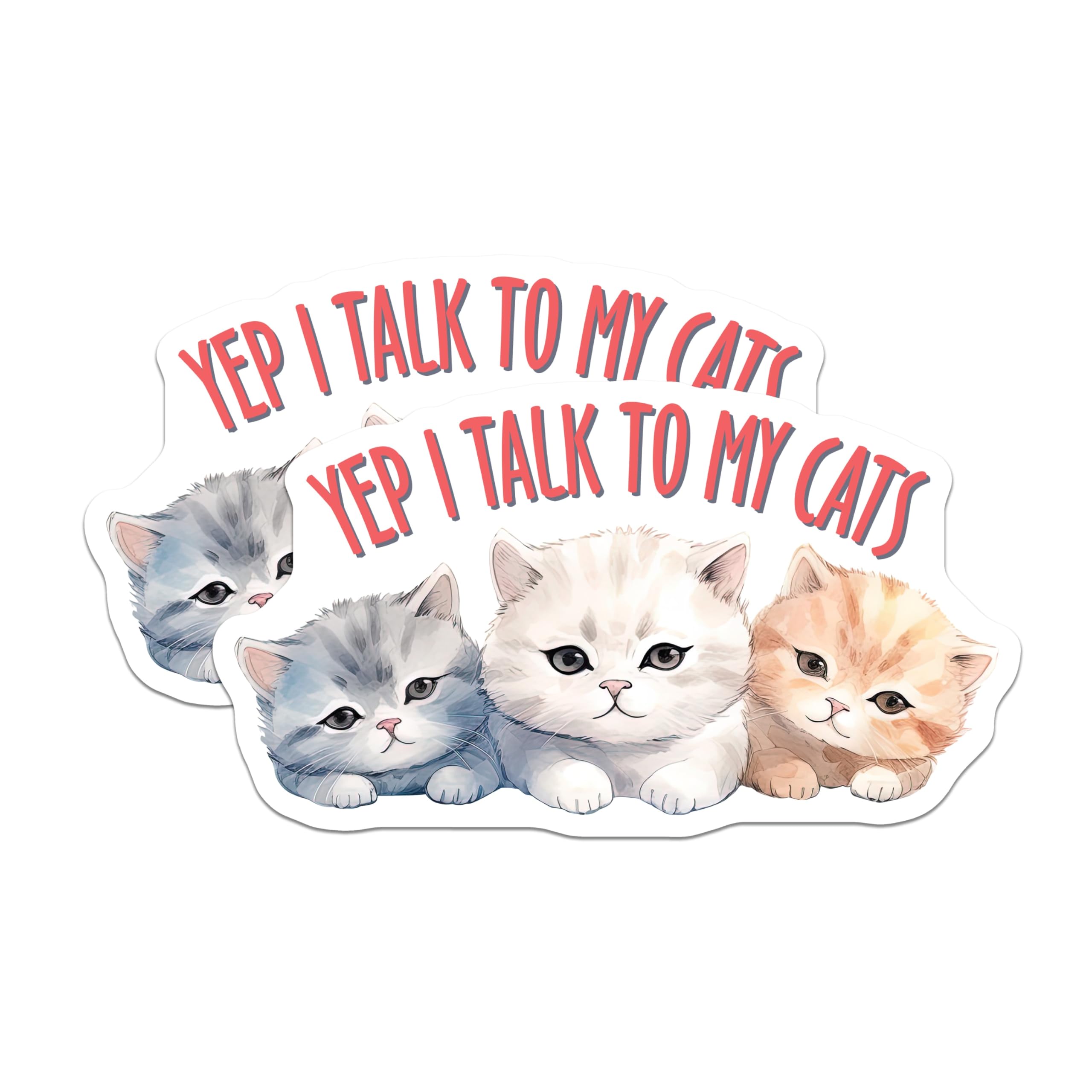 (2 Pack) Cat Lover Magnets - I Talk to My Cats Quote - Cute Kitten Refrigerator Magnets - 5" On Longest Side - Premium Magnet - for Cars, Refrigerators, Toolboxes, Lockers - Made in USA - MAG15106
