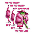 (3 Pack) Too Much Frog Decals - Go Find Less - Diva Frog - Laptop Decals - 3 Inches On Longest Side - Easy Peel & Apply - Made in USA - 3MCS6369