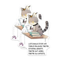 (2 Pack) Cats Knock Stuff Off Tables Magnets - Studying Gravity - Science Cat - Funny Cat Joke - Kitchen Decor - 5" On Longest Side - for Cars, Fridges, Toolboxes - Made in USA
