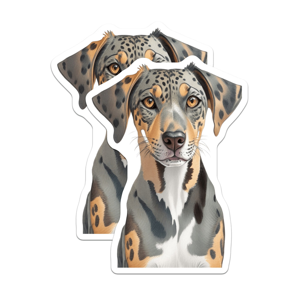 (2 Pack) Catahoula Magnets - Merle Leopard Dog Art - Pet Lover Decor - Unique Canine Illustration - 5 Inches On Longest Side - Thick Durable Magnet - Made in USA - MAG36700