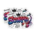 (2 Pack) Scorpio Zodiac Sign Magnets - Graffiti Style Astrology Art - Horoscope Enthusiast Birthday Decor - 5 Inches On Longest Side - Thick Durable Magnet - Made in USA - MAG39314