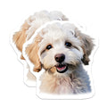 (2 Pack) Happy Fluffy Puppy Magnets - Goldendoodle Dog Art - Dog Mom Pet Lover Decor - Refrigerator Display - 5 Inches On Longest Side - Thick Durable Magnet - Made in USA - MAG26410