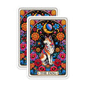 (2 Pack) Dog Flower Magnets - Cosmic Dog Magnets - Bohemian Art Magnets - Vibrant Dog Illustration Magnets - 5" On Longest Side - for Cars, Fridges, Toolboxes - Made in USA - MAG4452