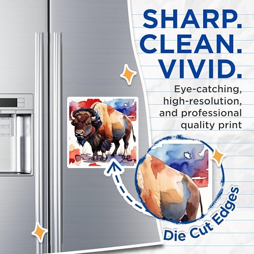 (2 Pack) Buffalo Animal Magnets Magnets - 5" On Longest Side - Made in USA - Sticks to Refrigerators & Metal Surfaces - MAG8680
