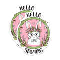 (2 Pack) Hello Spring Bunny Magnets - 5" On Longest Side - for Cars, Fridges, Toolboxes - Made in USA - MAG8009