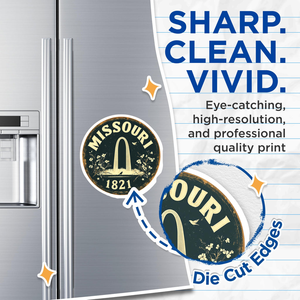 (2 Pack) Missouri Magnets - Gateway Arch Landmark - State Souvenir - Fridge Decor - 5" On Longest Side - Premium Magnet - for Cars, Refrigerators, Toolboxes, Lockers - Made in USA - MAG16242