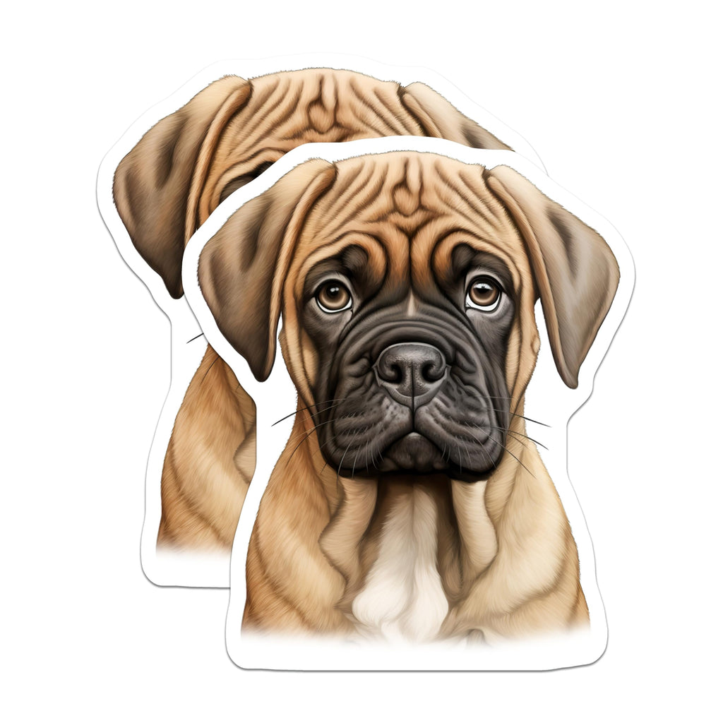 (2 Pack) Bullmastiff Puppy Magnets - Dog Lover Decor - Pet Owner Magnets - Cute Fawn Puppy - Refrigerator Art - 5 Inches On Longest Side - Thick Durable Magnet - Made in USA - MAG28877