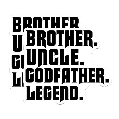 (2 Pack) Brother Uncle Godfather Legend Magnets - Family Relationship Magnets - Inspirational Quotes Magnets - 5" On Longest Side - for Cars, Refrigerators, Toolboxes, Lockers - Made in USA BMCS3062