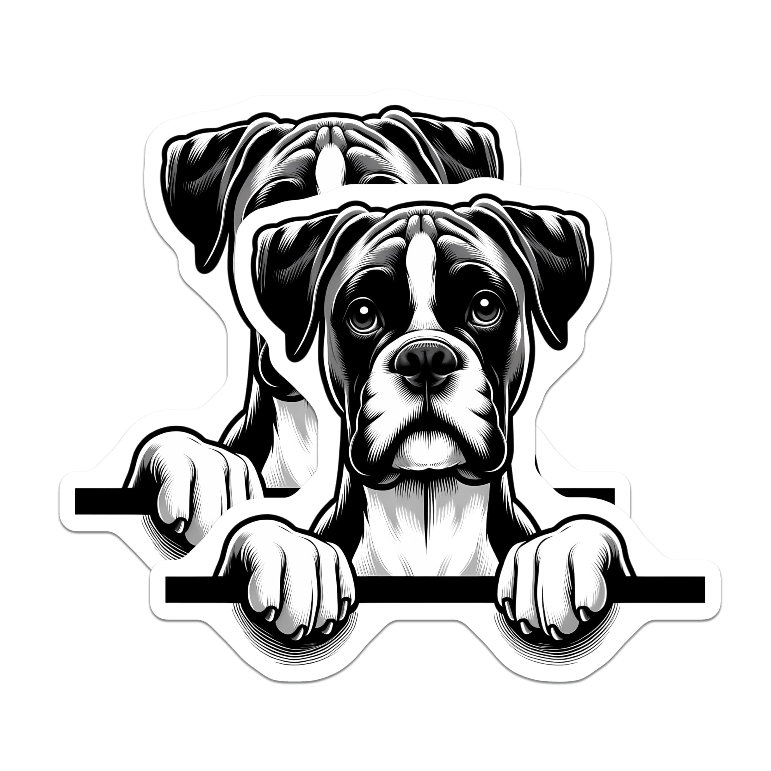 (2 Pack) Boxer Dog Magnets - Cute Puppy Art - Fridge Decor for Dog Lovers - 5" On Longest Side - Premium Magnet - for Cars, Refrigerators, Toolboxes, Lockers - Made in USA - MAG15109