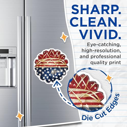 (2 Pack) American Flag Magnets Magnets - Patriotic Home Decor - 5" On Longest Side - Made in USA - Sticks to Refrigerators & Metal Surfaces - MAG8977
