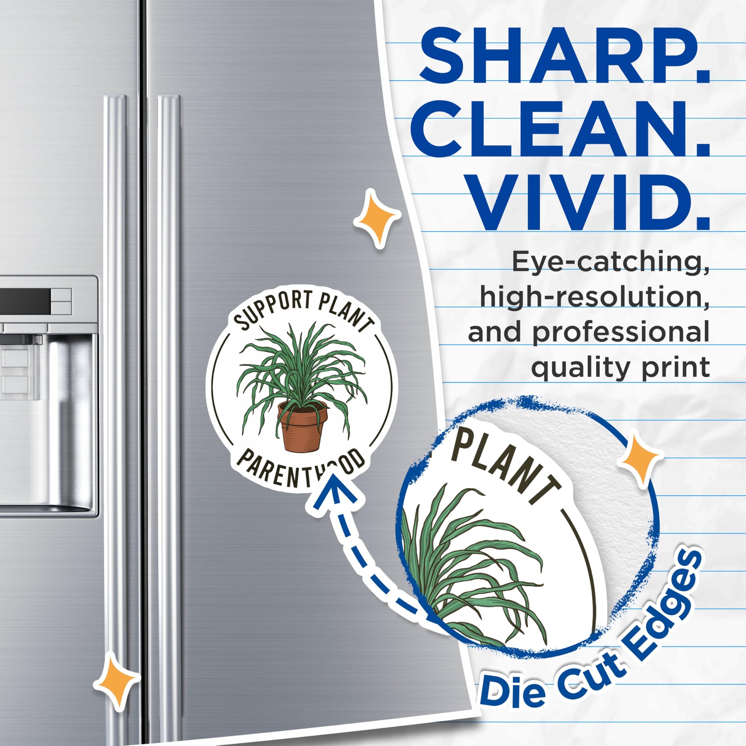 (2 Pack) Support Plant Parenthood Magnets - Houseplant Lover Decor - Funny Plant Mom Accessories - 5 Inches On Longest Side - Thick Durable Magnet - Made in USA - MAG19204