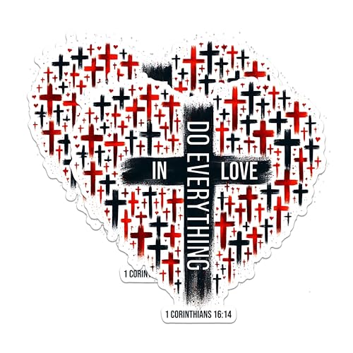 (2 Pack) Inspirational Christian Magnets - Heart Cross Magnets - Bible Verse Magnets - Religious Faith Magnets- 5" On Longest Side - for Fridges, Toolboxes, Cars - Made in USA - MAG2841