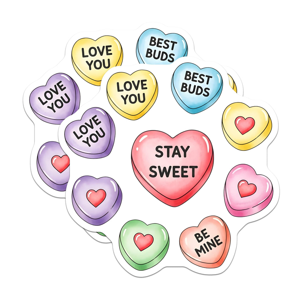 (2 Pack) Candy Heart Magnets - Valentine Magnet - Sweet Talk Magnet - 5" On Longest Side - Premium Magnet - for Cars, Refrigerators, Toolboxes, Lockers - Made in USA - MAG18645