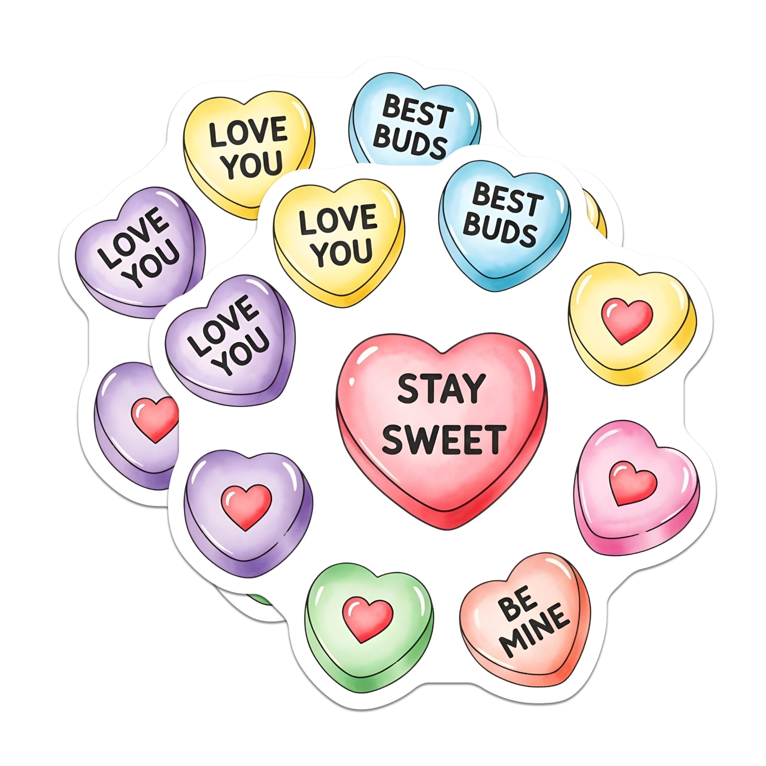 (2 Pack) Candy Heart Magnets - Valentine Magnet - Sweet Talk Magnet - 5" On Longest Side - Premium Magnet - for Cars, Refrigerators, Toolboxes, Lockers - Made in USA - MAG18645