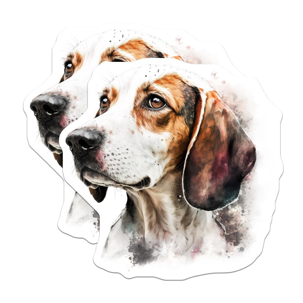 (2 Pack) Watercolor Beagle Hound Magnets - Dog Lover Decor - Pet Owner Kitchen Art - 5 Inches On Longest Side - Thick Durable Magnet - Made in USA - MAG26527