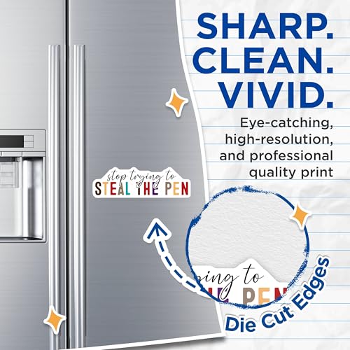 (2 Pack) Stop Trying to Steal The Pen Magnets - Fun Office Decor - Desk Accessories - 5" On Longest Side - for Cars, Fridges, Toolboxes - Made in USA - MAG7141