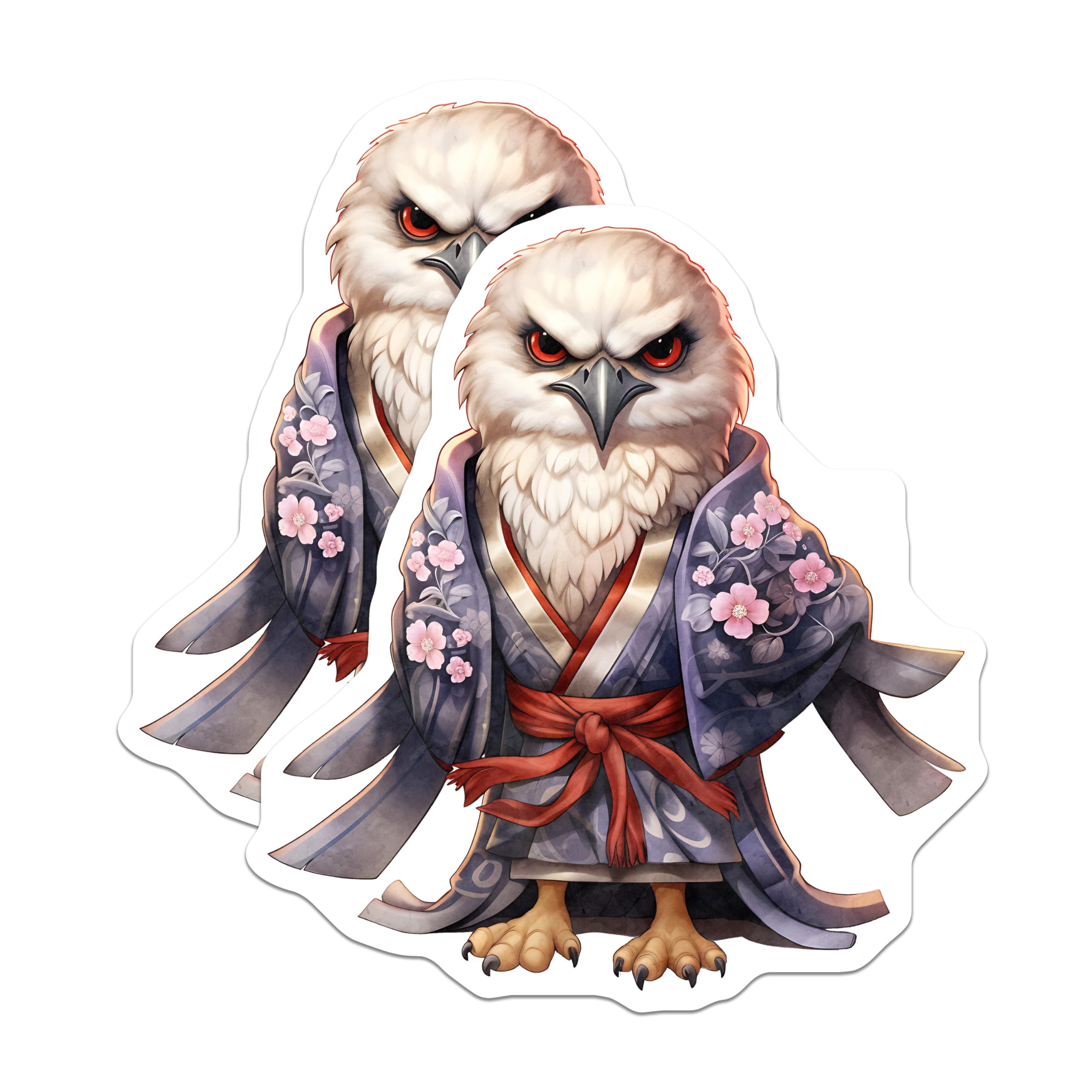 (2 Pack) Eagle Magnets - Kimono Bird - Anime Decor - 5" On Longest Side - Premium Magnet - for Cars, Refrigerators, Toolboxes, Lockers - Made in USA - MAG17058