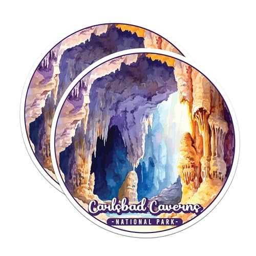 (2 Pack) Carlsbad Caverns National Park Bumper Magnet - US National Park - Choose from 63 Parks - 5" On Longest Side - Decal for Car Bumper, Laptop, Water Bottle, Wall, and Window - MAG1605