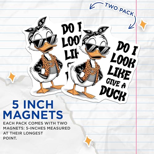 (2 Pack) Funny Duck Saying Magnet - 5" On Longest Side - Sticks to Smooth Flat Surfaces - Made in USA - MAG9718