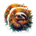 (2 Pack) Adorable Tranquil Sleeping Sloth Magnets - Vibrant Tropical Leaves Design - Whimsical Nature Forest Critter Art - 5 Inches On Longest Side - Thick Durable Magnet - Made in USA - MAG24662