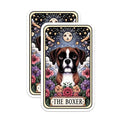 (2 Pack) Boxer Dog Tarot Stickers - Dog Lover Stickers - Mystical Dog Art Stickers - 5" On Longest Side - Sticks to Smooth Flat Surfaces - Made in USA - BMCS4786