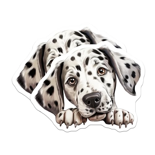(2 Pack) Cute Puppy Dog Face Magnet - Adorable Animal Lover Decor - 5" On Longest Side - Sticks to Smooth Flat Surfaces - Made in USA - MAG9949