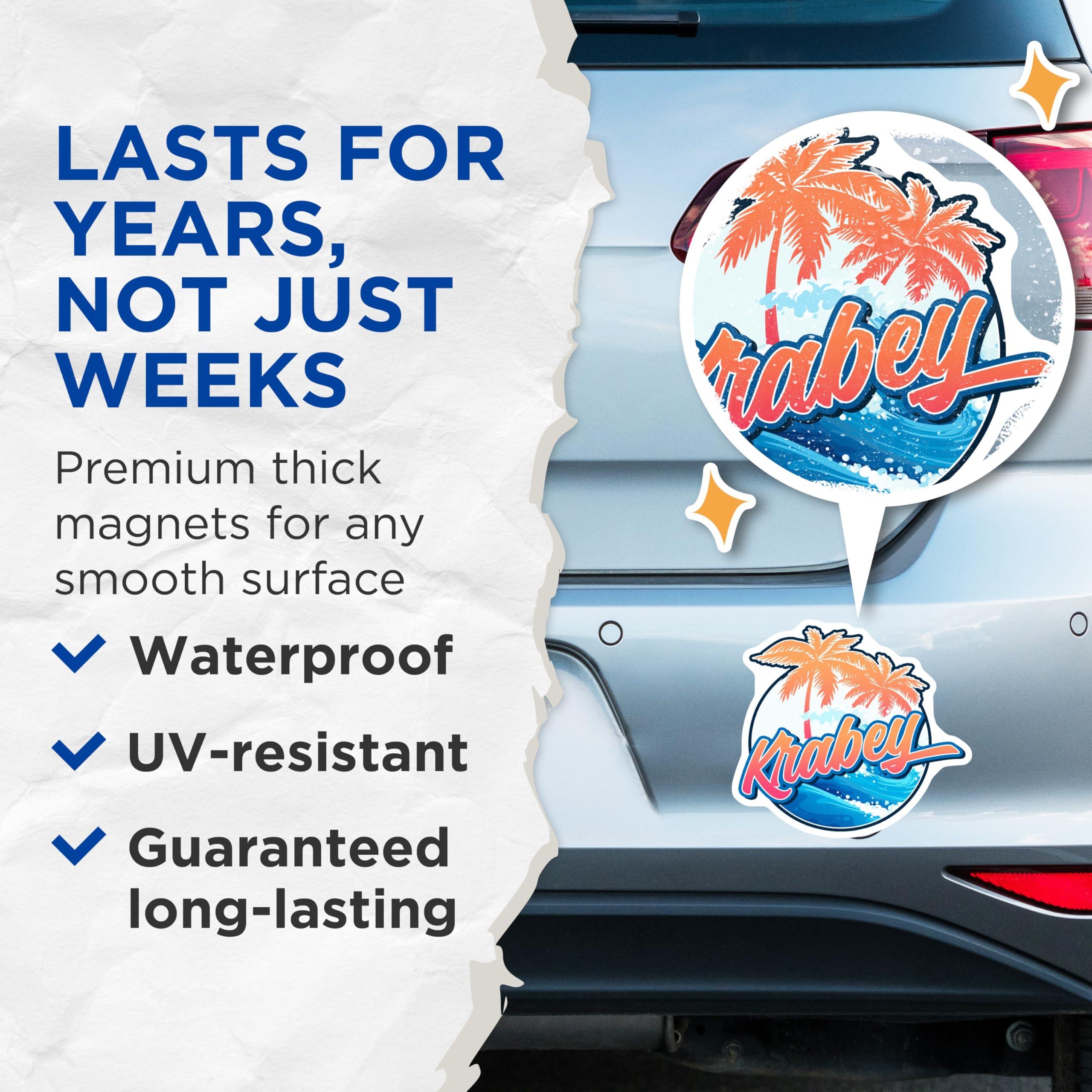 (2 Pack) Krabey Thailand Magnets - Travel Souvenir Magnets - Tropical Island Vacation Decor - 5" On Longest Side - Premium Magnet - for Cars, Refrigerators, Toolboxes, Lockers - Made in USA - MAG18117