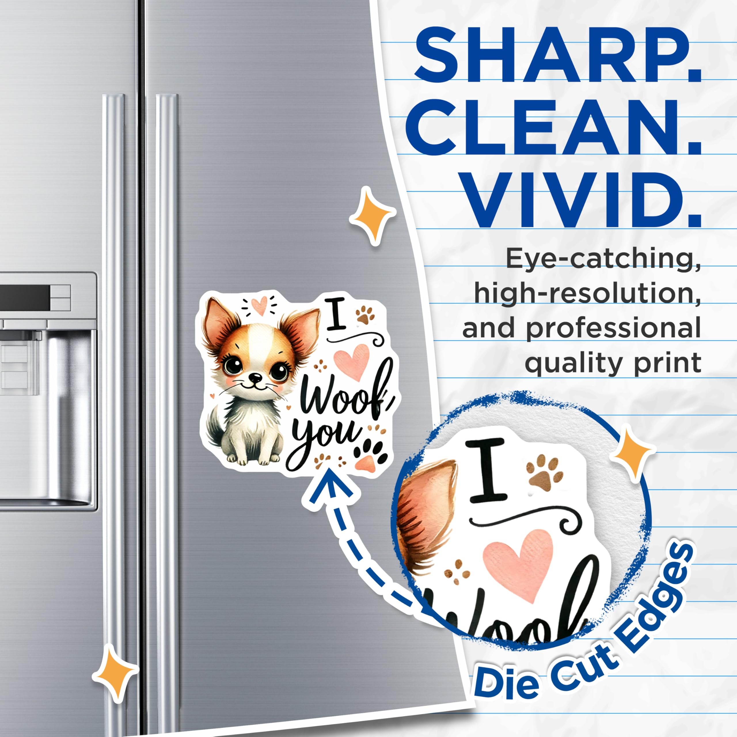 (2 Pack) Chihuahua Dog Magnets - I Woof You - Cute Animal Magnets - 5" On Longest Side - Premium Magnet - for Cars, Refrigerators, Toolboxes, Lockers - Made in USA - MAG14082
