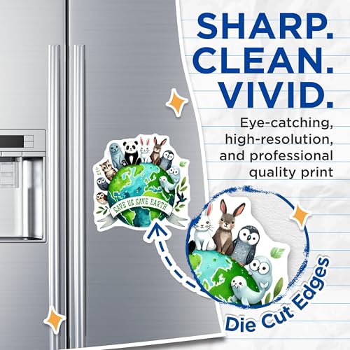 (2 Pack) Save Us Save Earth Magnets - 5" On Longest Side - for Cars, Fridges, Toolboxes - Made in USA -