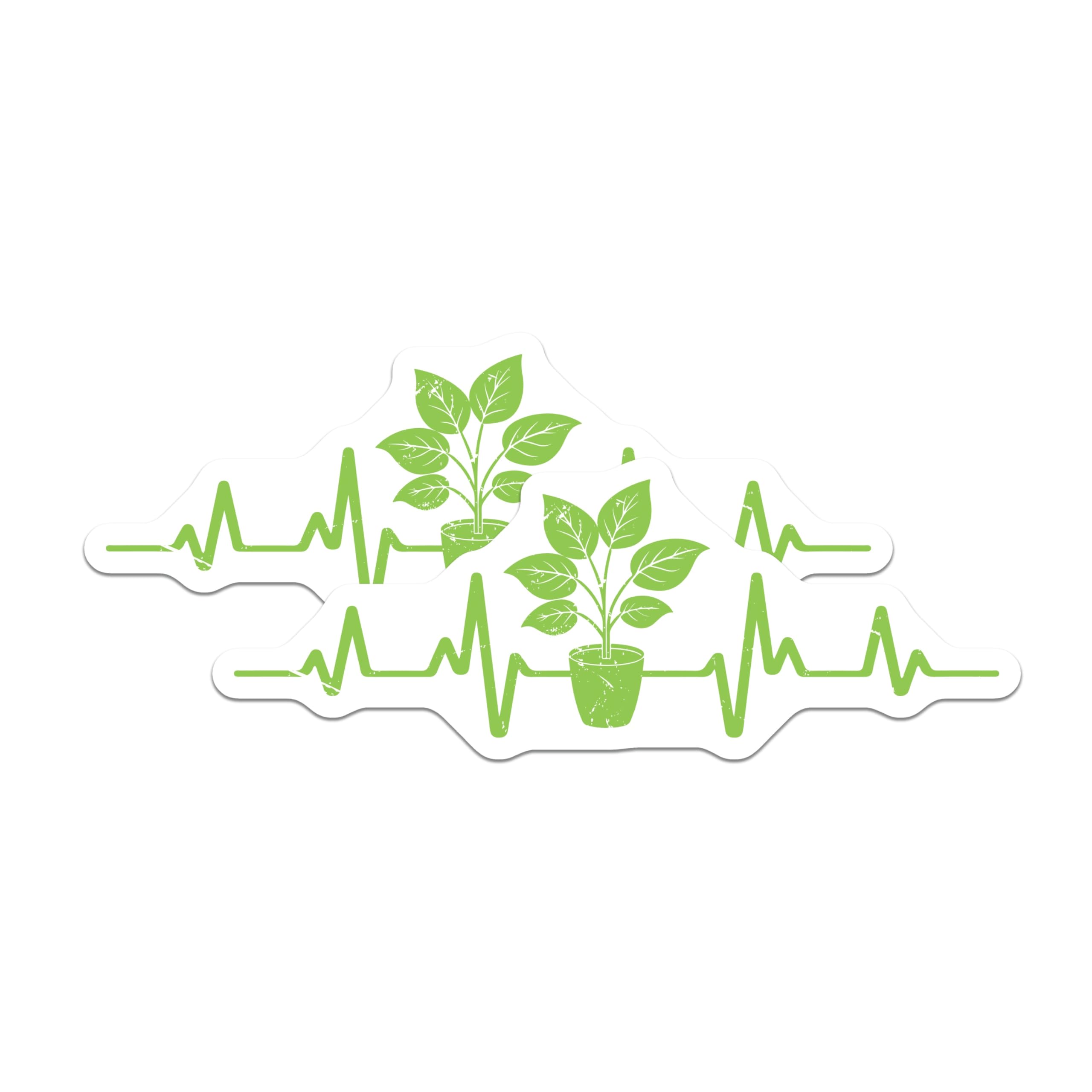 (2 Pack) Plant Heartbeat Magnets - Greenery Vitality Decor - Nature Lover Fridge Magnets - 5 Inches On Longest Side - Thick Durable Magnet - Made in USA - MAG21602