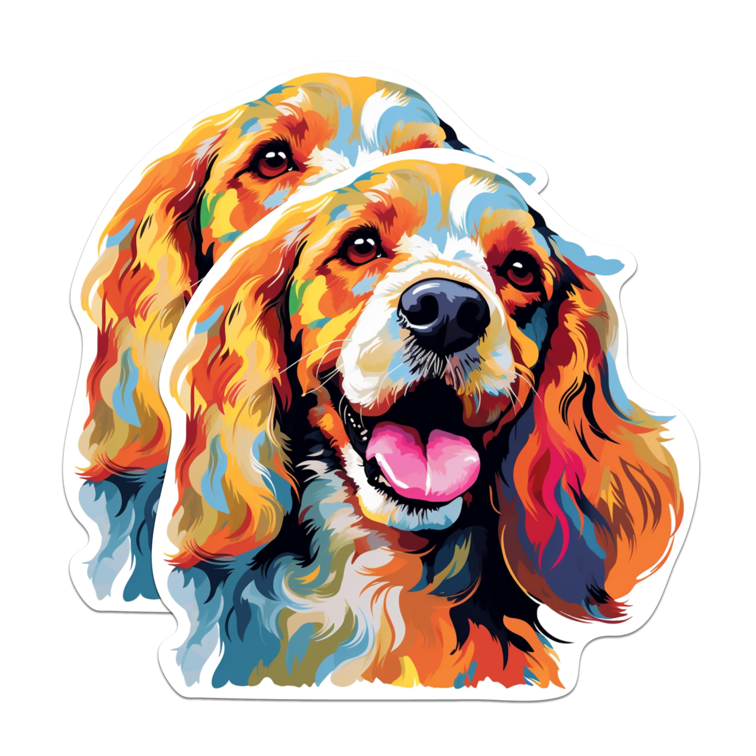 (2 Pack) Cocker Spaniel Dog Breed Magnets - 5 Inches On Longest Side - Choose from Over 100 Dog Breeds - for Cars, Refrigerators, Toolboxes - Made in USA - MAG1832