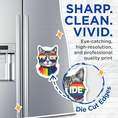 (2 Pack) LGBTQ+ Pride Decor Magnet - 5" On Longest Side - Sticks to Smooth Flat Surfaces - Made in USA - MAG9550