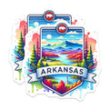 (2 Pack) Arkansas Scenic Stickers - Travel Souvenir - Nature Landscape Decal - 5" On Longest Side - Sticks to Smooth Flat Surfaces - Made in USA - BMCS6917