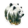 (2 Pack) White Bear Magnets - Forest Scenery - Nature Lover Home Decor - 5" On Longest Side - Premium Magnet - for Cars, Refrigerators, Toolboxes, Lockers - Made in USA - MAG16034