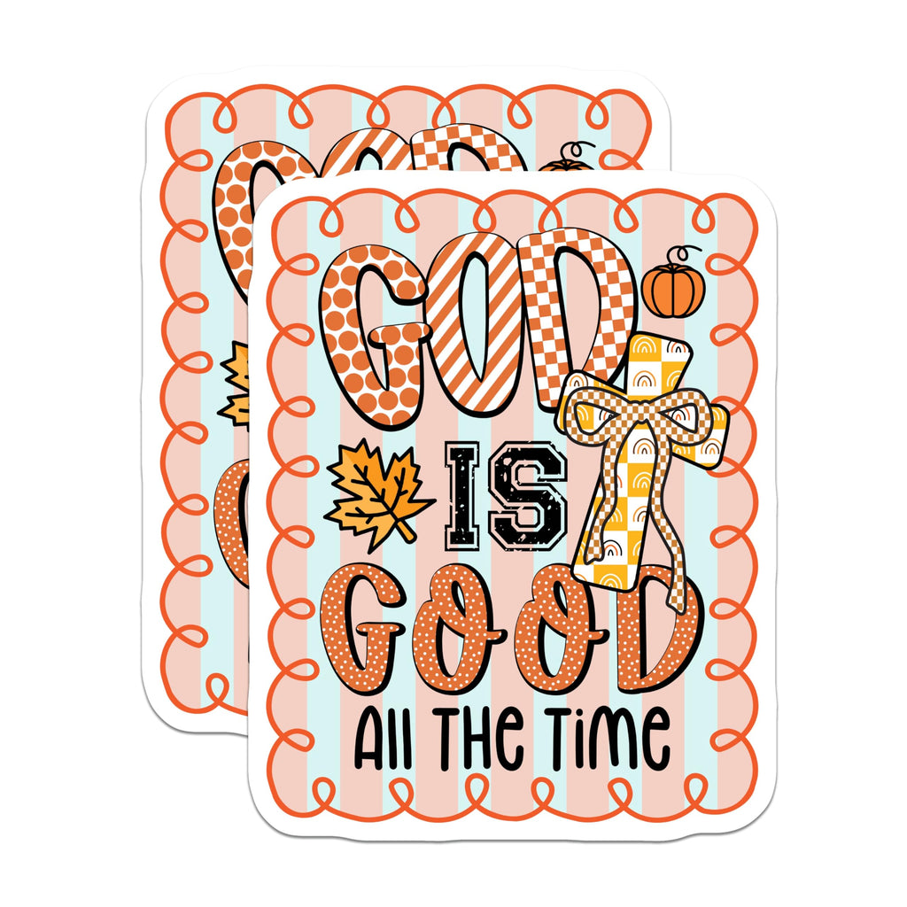 (2 Pack) God is Good All The Time Magnets - Christian Refrigerator Decor - Inspirational Faith Fall Kitchen Magnets - 5 Inches On Longest Side - Thick Durable Magnet - Made in USA - MAG30861
