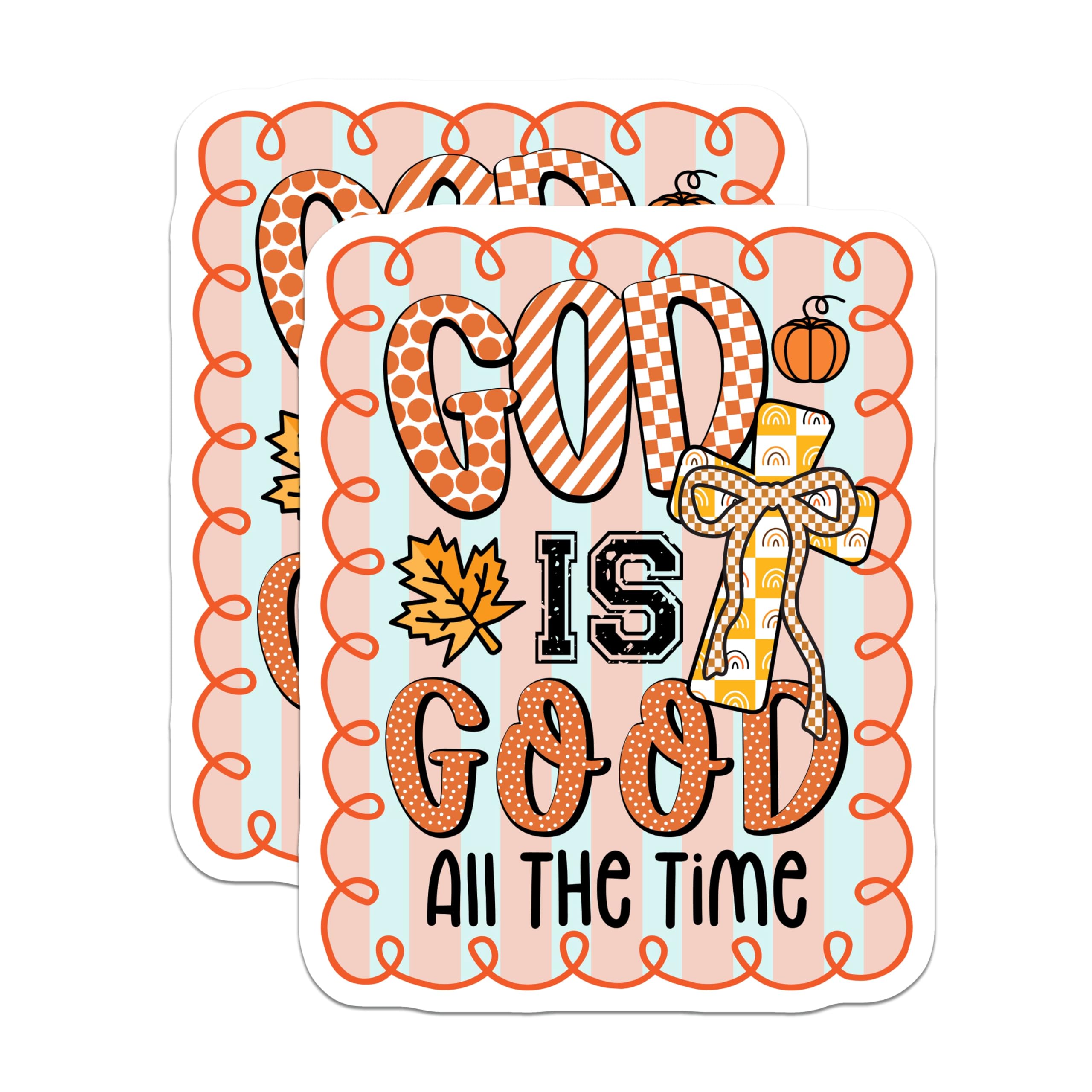 (2 Pack) God is Good All The Time Magnets - Christian Refrigerator Decor - Inspirational Faith Fall Kitchen Magnets - 5 Inches On Longest Side - Thick Durable Magnet - Made in USA - MAG30861
