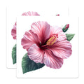 (2 Pack) Pink Hibiscus Magnets - Tropical Flower Decor - Botanical Fridge Accents - 5 Inches On Longest Side - Thick Durable Magnet - Made in USA - MAG26597