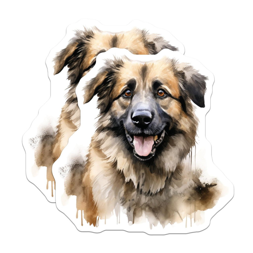 (2 Pack) Watercolor German Shepherd Magnets - Happy Dog Fridge Decor - Pet Lover Home Accent - 5 Inches On Longest Side - Thick Durable Magnet - Made in USA - MAG26420