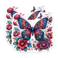 (2 Pack) Butterfly Magnets - Floral Design - Fridge Decor - 5" On Longest Side - Premium Magnet - for Cars, Refrigerators, Toolboxes, Lockers - Made in USA - MAG15660