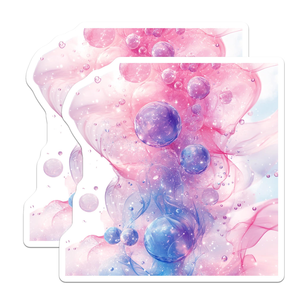 (2 Pack) Ethereal Bubbles Magnets - Pastel Galaxy Art - Whimsical Aesthetic Decor - Sparkle Dreamcore Decor - 5 Inches On Longest Side - Thick Durable Magnet - Made in USA - MAG29233