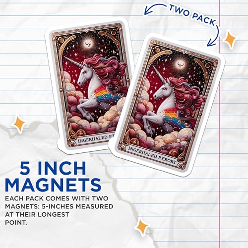 (2 Pack) Magical Unicorn Decor Magnet - 5" On Longest Side - Sticks to Smooth Flat Surfaces - Made in USA - MAG10107