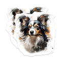 (2 Pack) Watercolor Dog Magnets - Artistic Pet Portrait - Tri Color Dog Mom Accessory - 5 Inches On Longest Side - Thick Durable Magnet - Made in USA - MAG26592