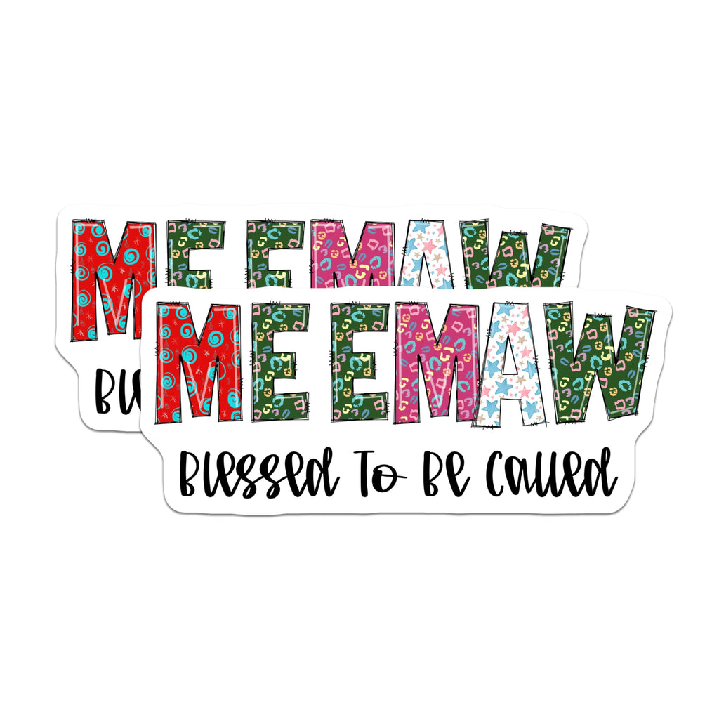 (2 Pack) Meemaw Stickers - Blessed to be Called - Grandmother Stickers - 5" On Longest Side - Sticks to Smooth Flat Surfaces - Made in USA - BMCS15158