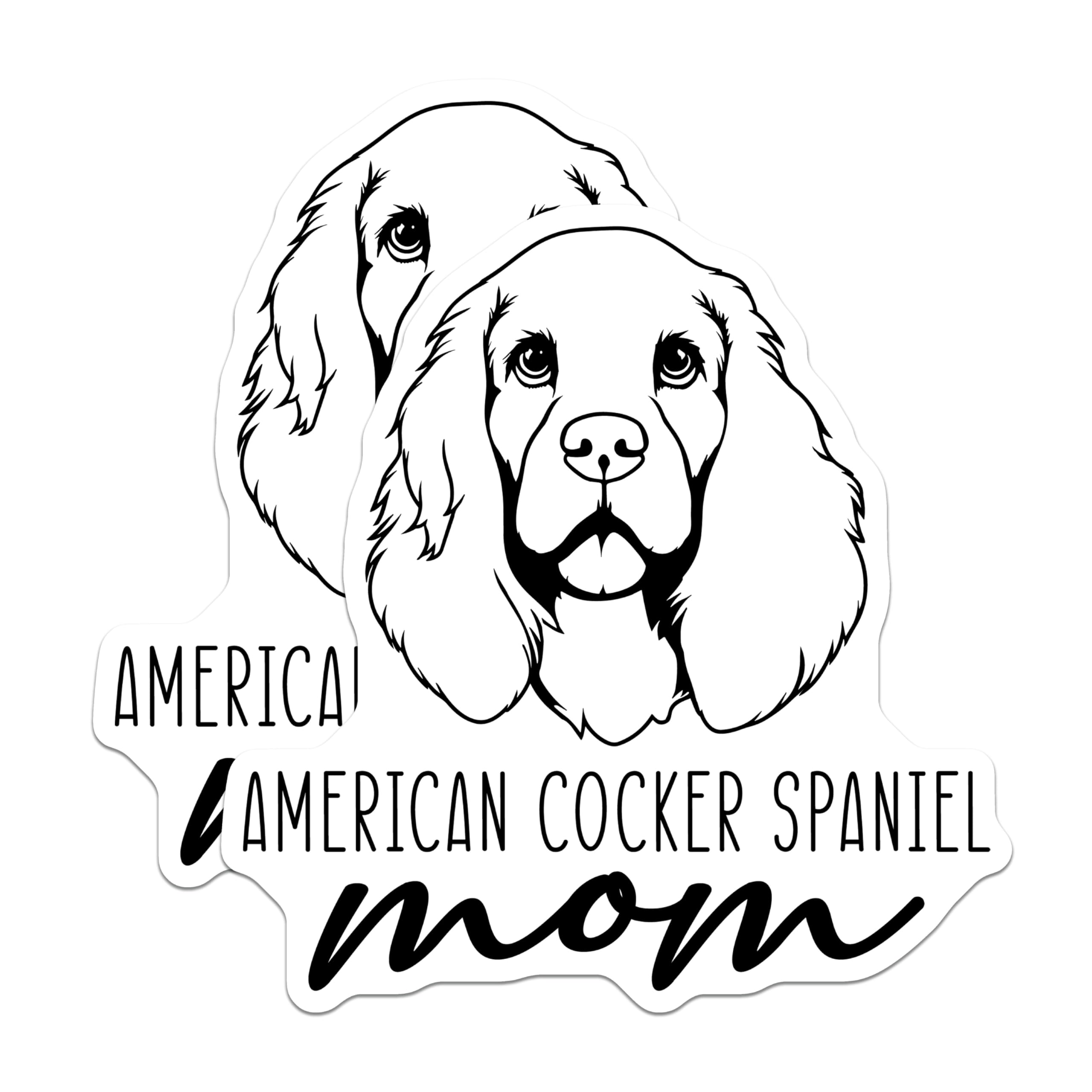 (2 Pack) American Cocker Spaniel Mom Magnets - Dog Lover Decor - Pet Parent Refrigerator Adornment - 5 Inches On Longest Side - Thick Durable Magnet - Made in USA - MAG27038
