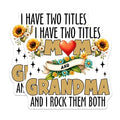(2 Pack) Mom and Grandma Magnets - Heart Sunflower Decor - Inspirational Mom Quote - 5" On Longest Side - for Cars, Fridges, Toolboxes - Made in USA - MAG8193