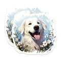 (2 Pack) Happy Golden Retriever Magnets - Dog Lover Decor - Pet Parent Kitchen Art - 5 Inches On Longest Side - Thick Durable Magnet - Made in USA - MAG27847